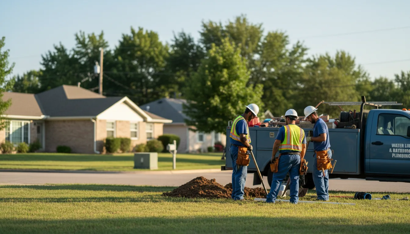 Residential water line and bathroom plumbing service in Schulenburg, TX